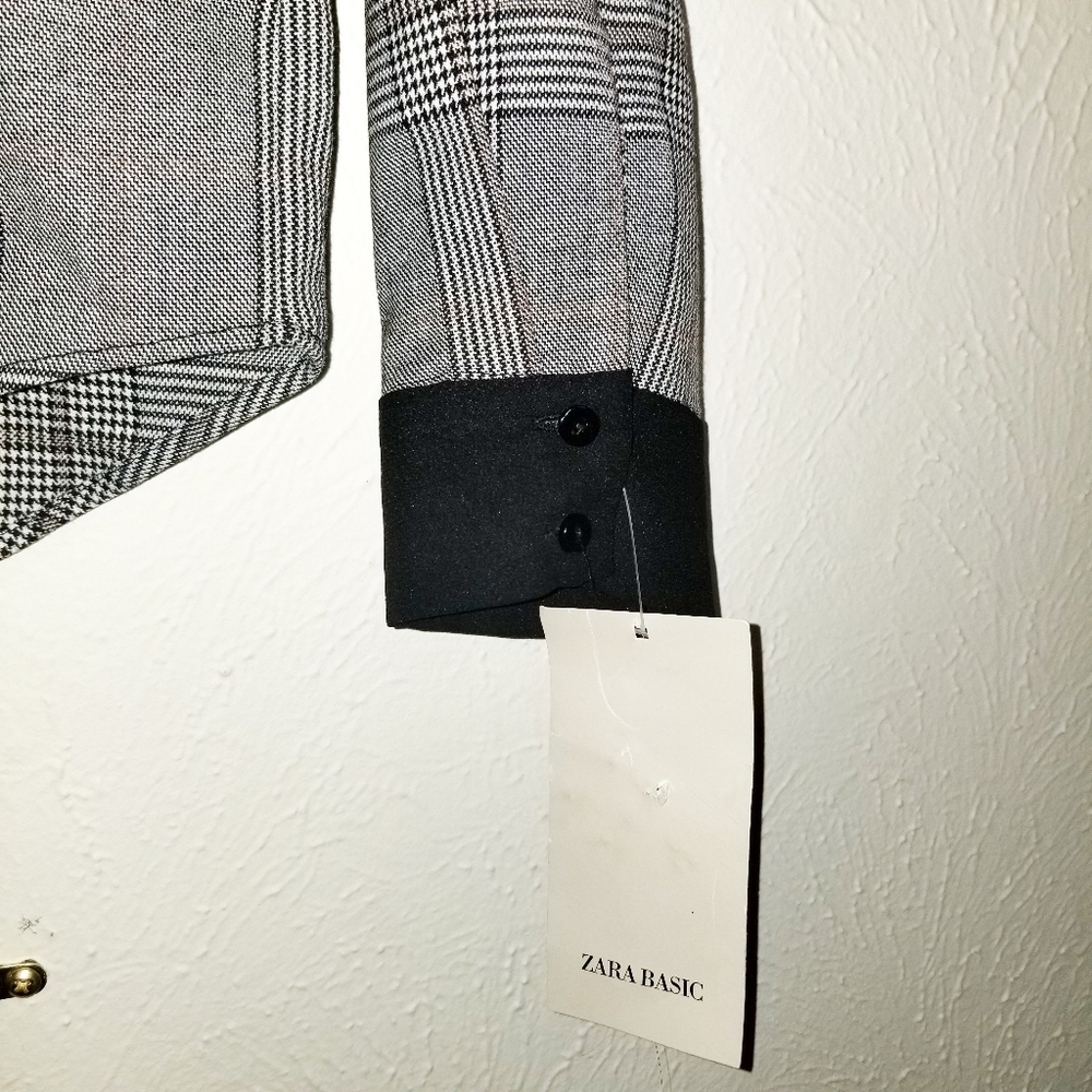 Zara Basic Checked Wrap Top Collection Size Small - image 7